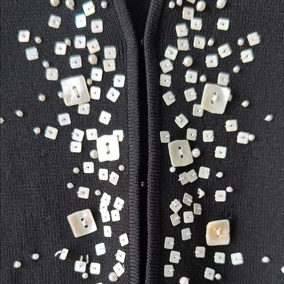 Wallis Black and White Cardigan Sweater with Embellished Design Size 14 - Picture 3 of 9